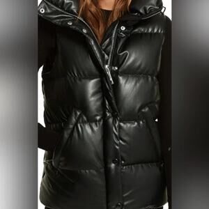 SAM. Vegan Leather Down Tracey Vest - Black - XS - New with tags